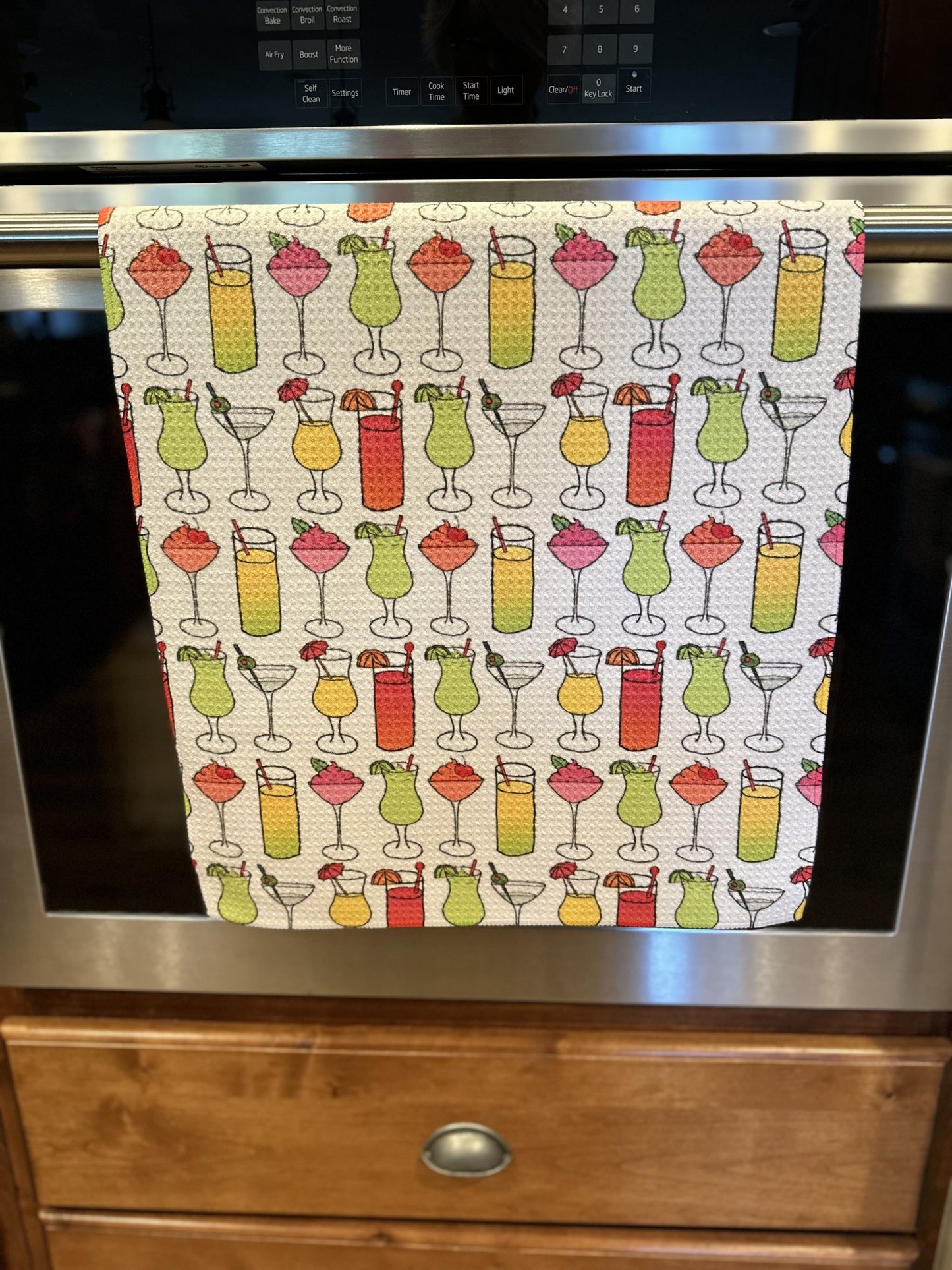 Cocktails waffle kitchen towel