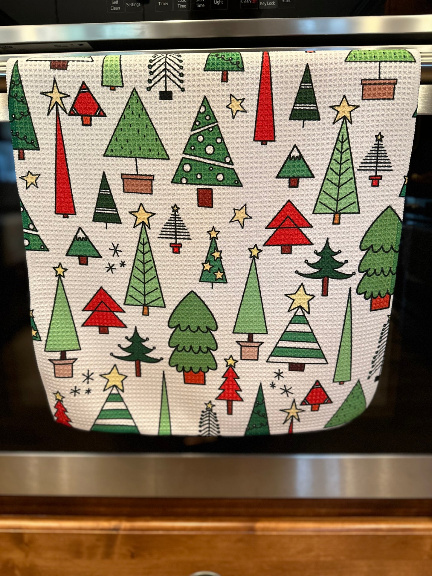Funky Trees Waffle kitchen towel