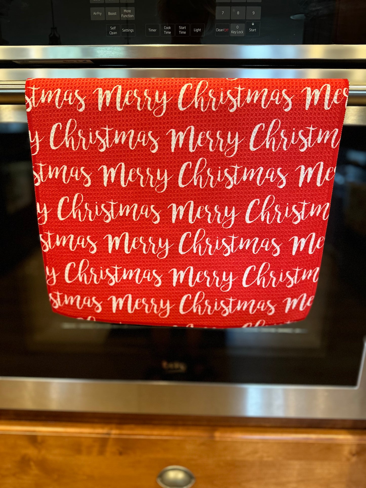 Merry Christmas Waffle Kitchen Towel