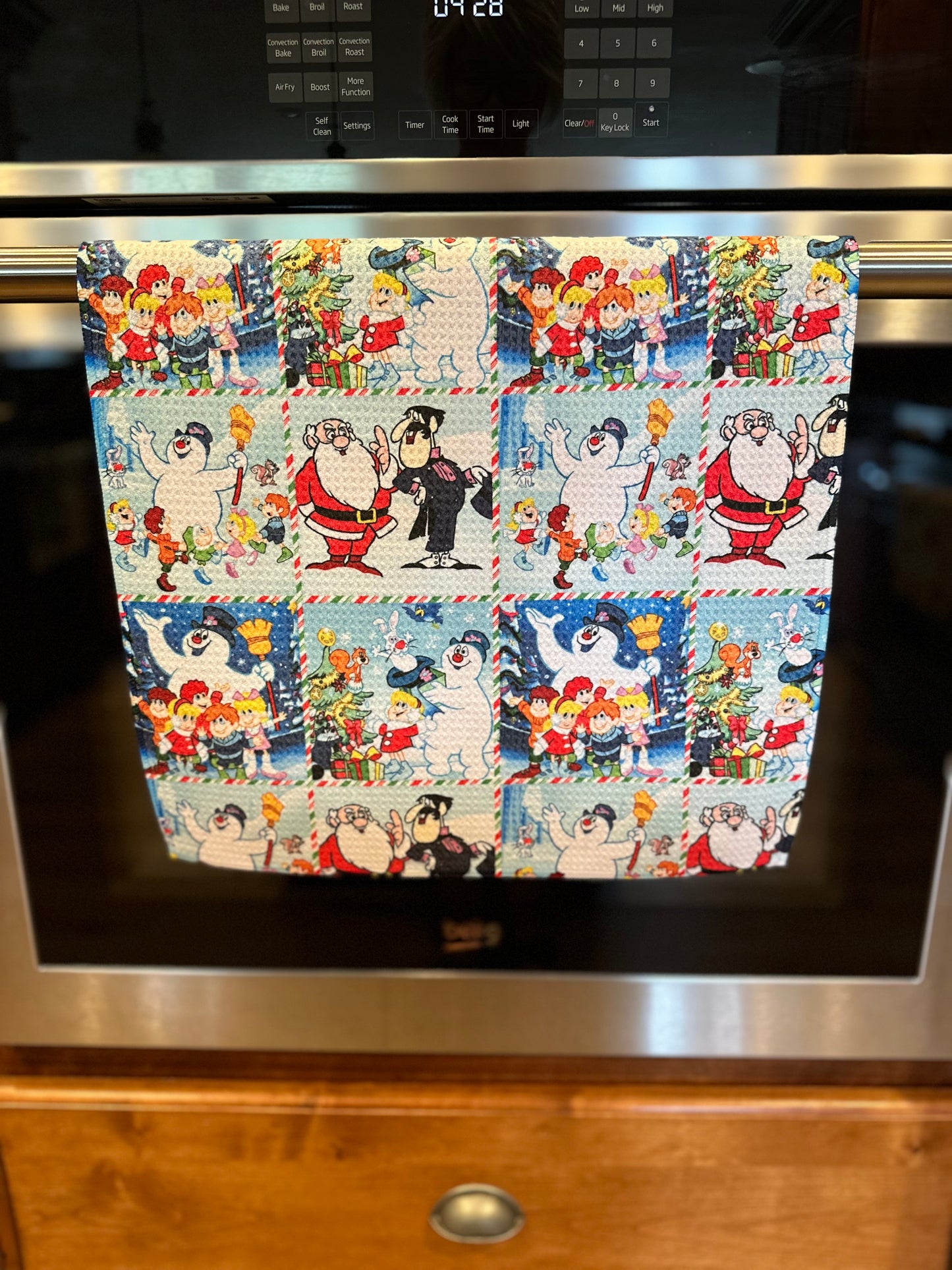 Classic Snowman Waffle Kitchen Towel