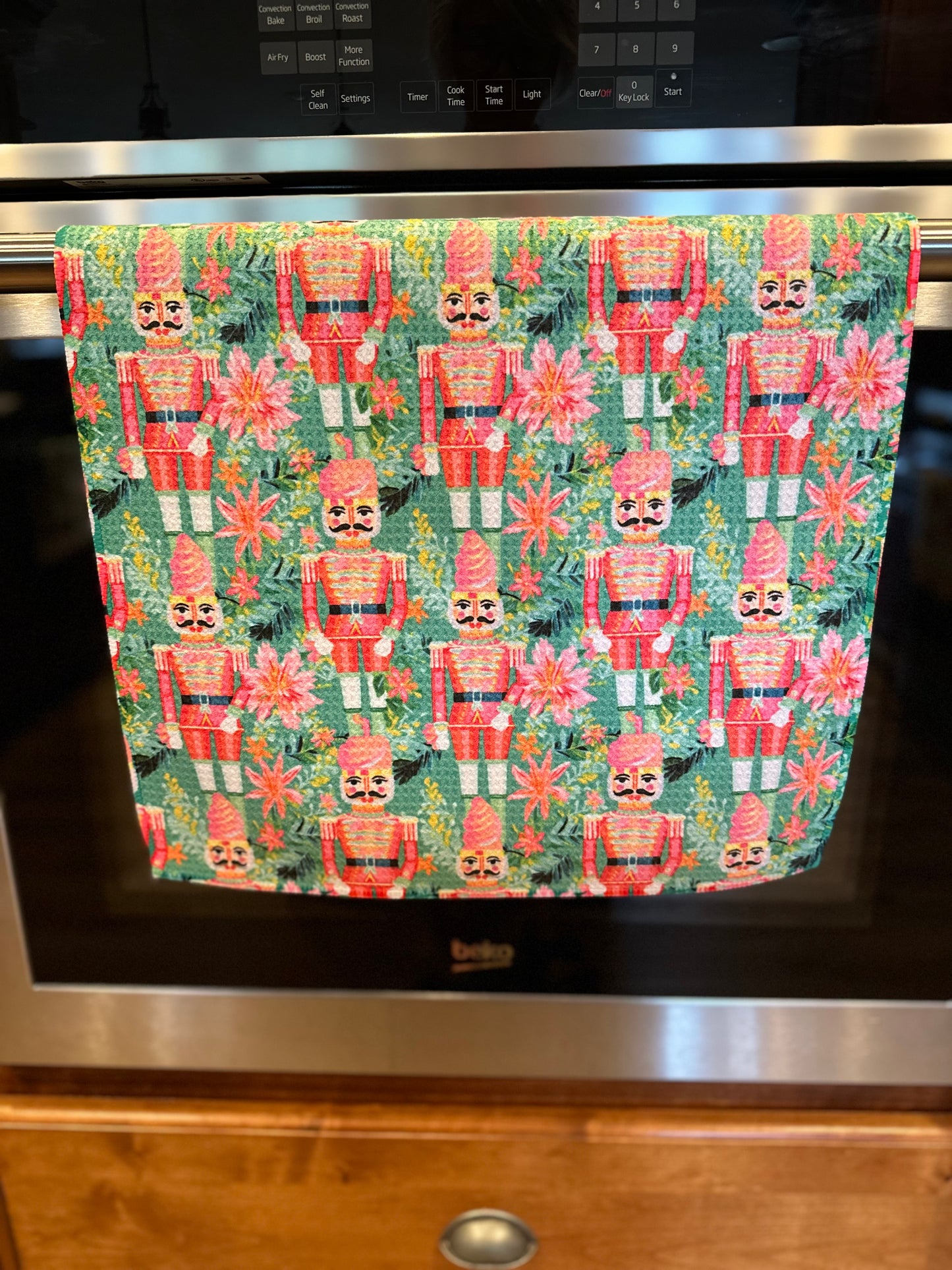 Watercolor Nutcrackers Waffle Kitchen Towel