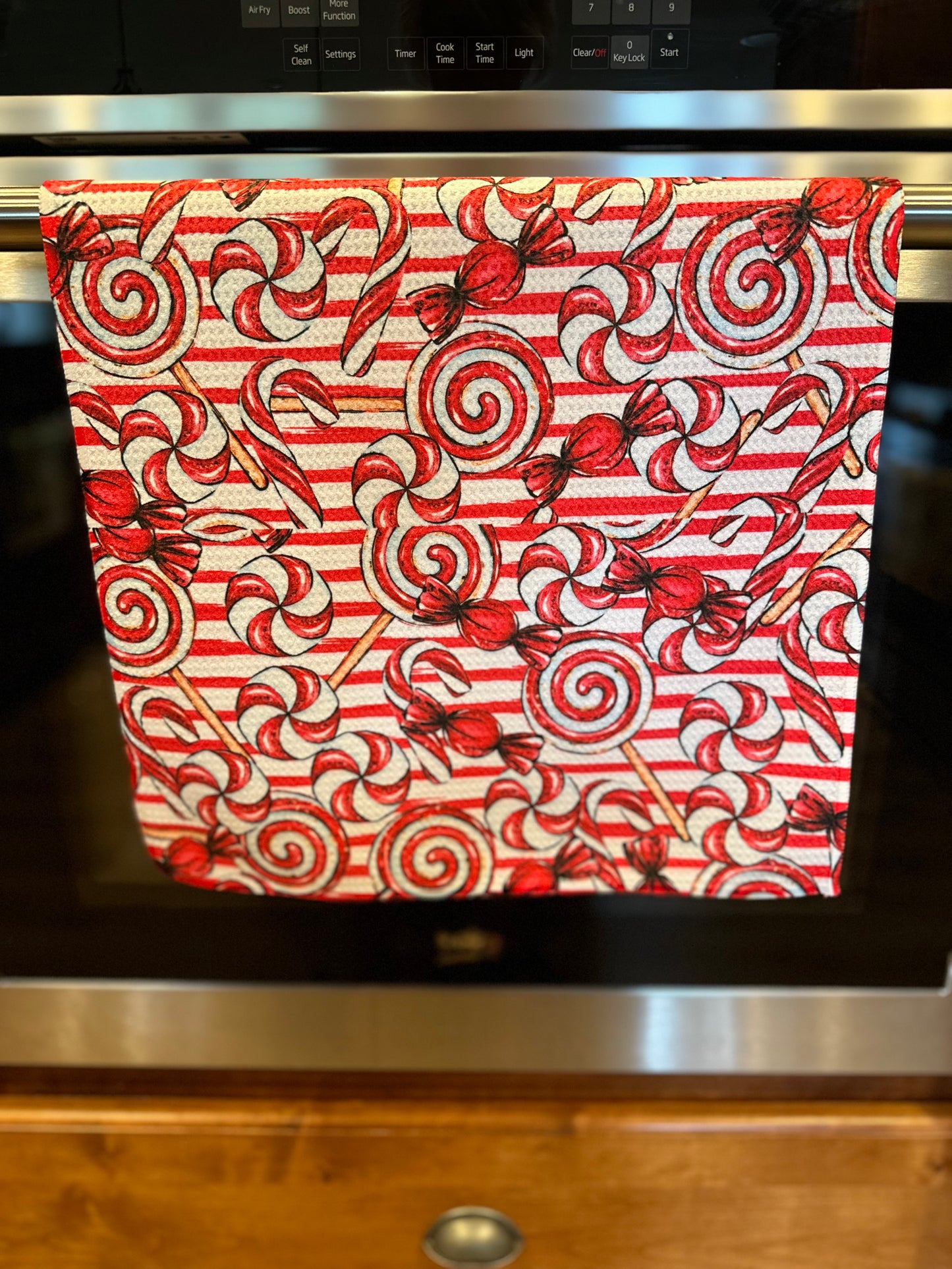 Peppermint Candy Waffle Kitchen Towel