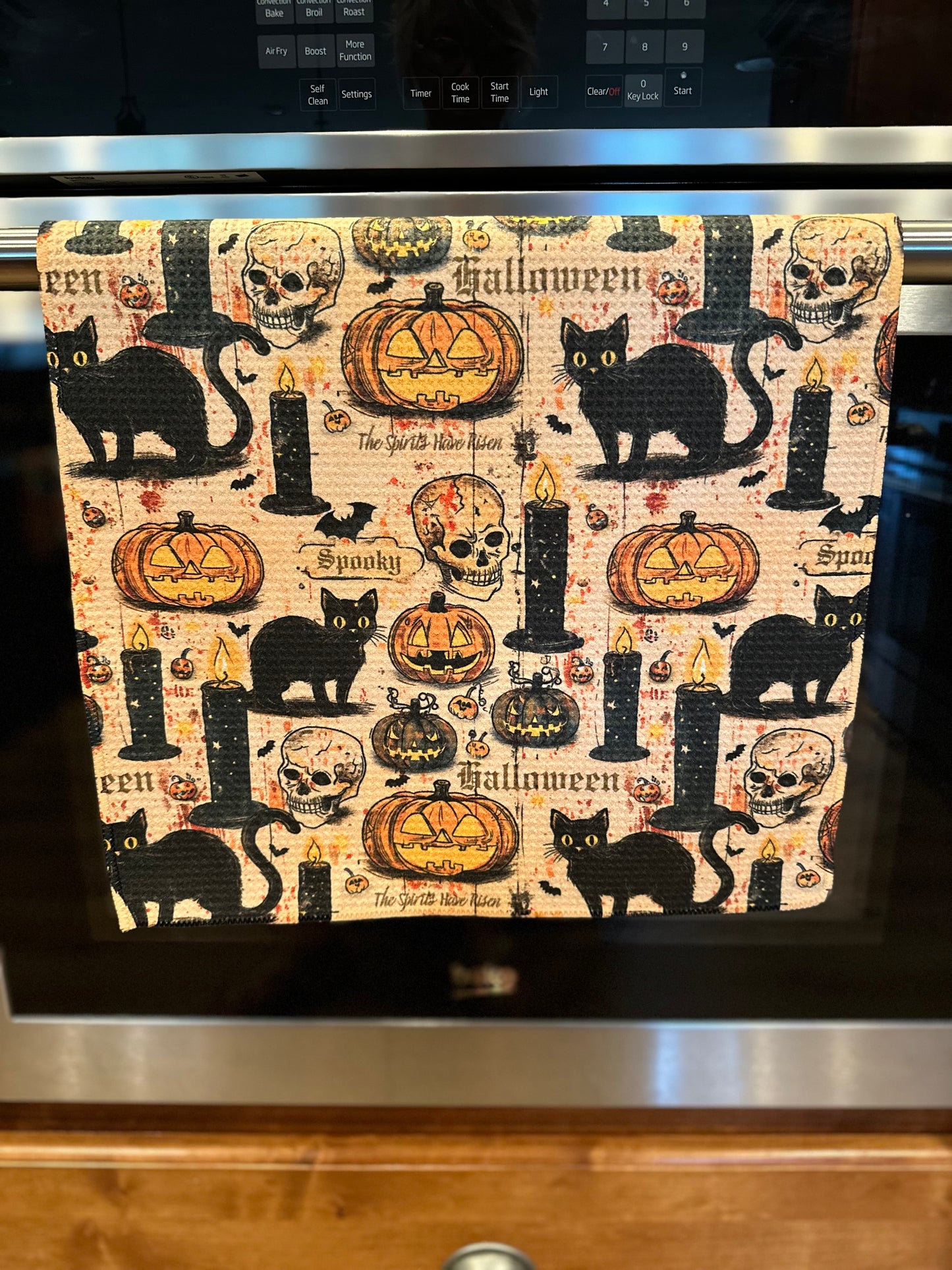 Vintage Halloween Waffle Kitchen Towel