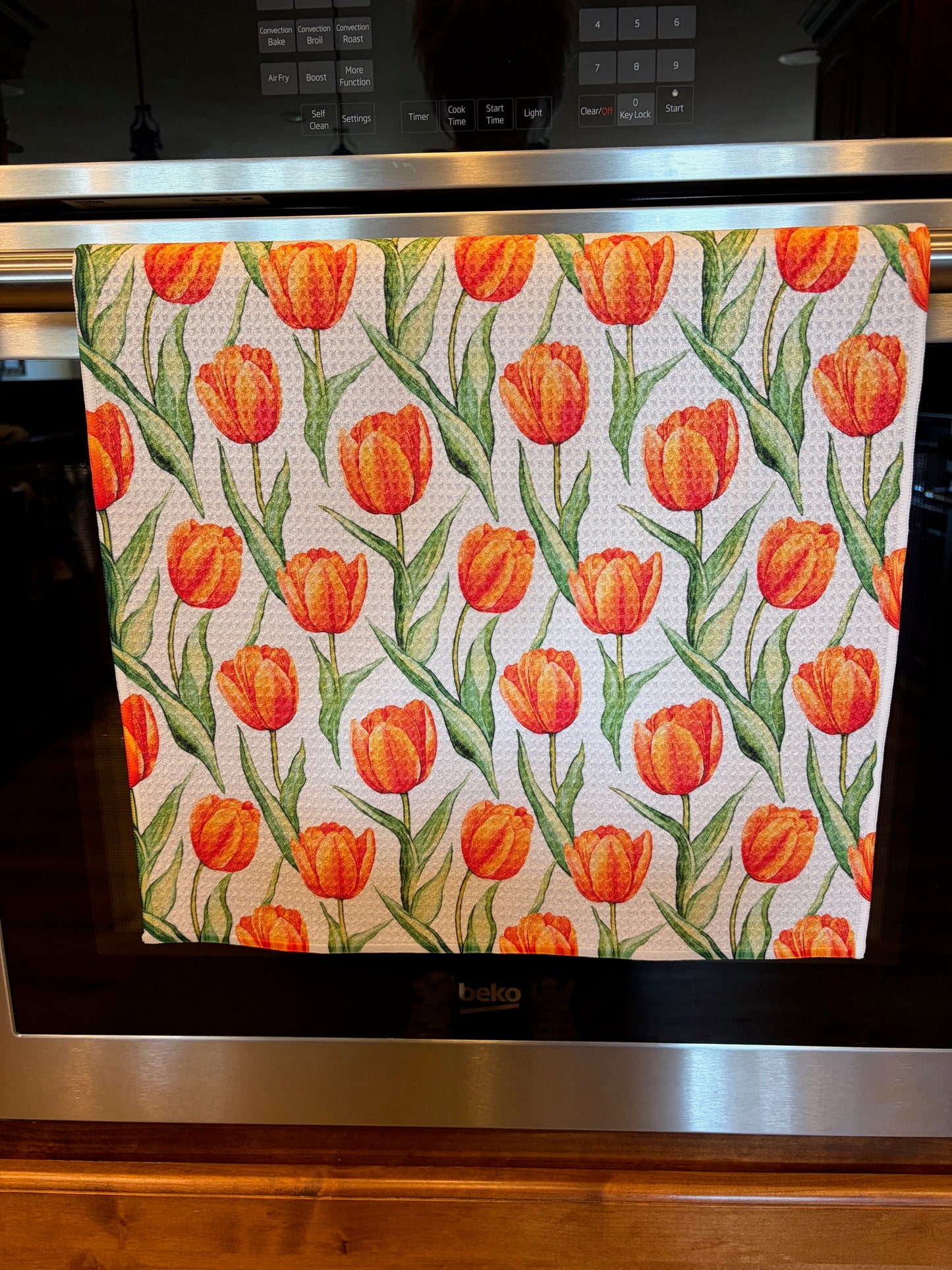 Tulips Waffle Kitchen Towel