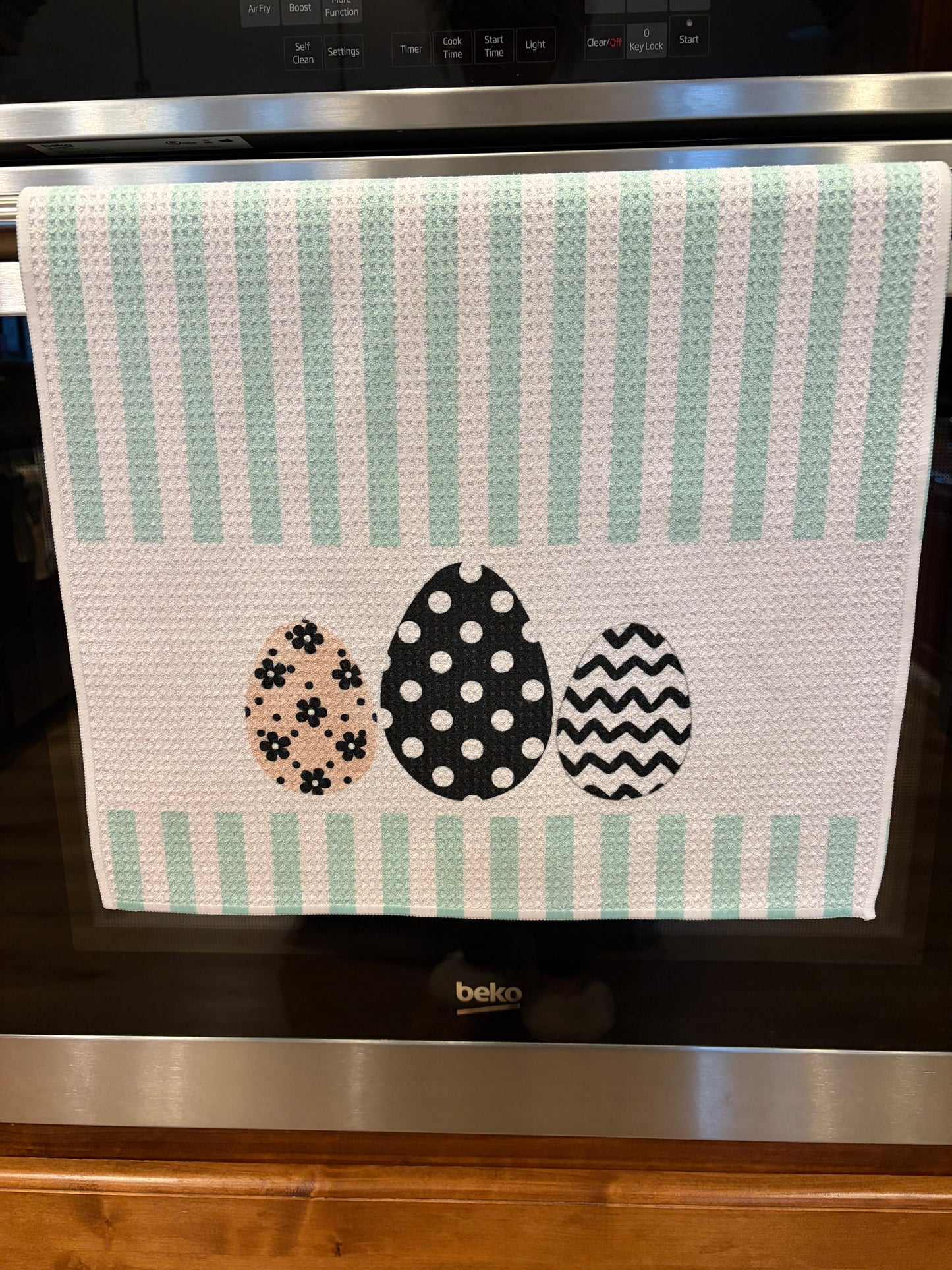 3 Eggs In A Row Waffle Kitchen Towel