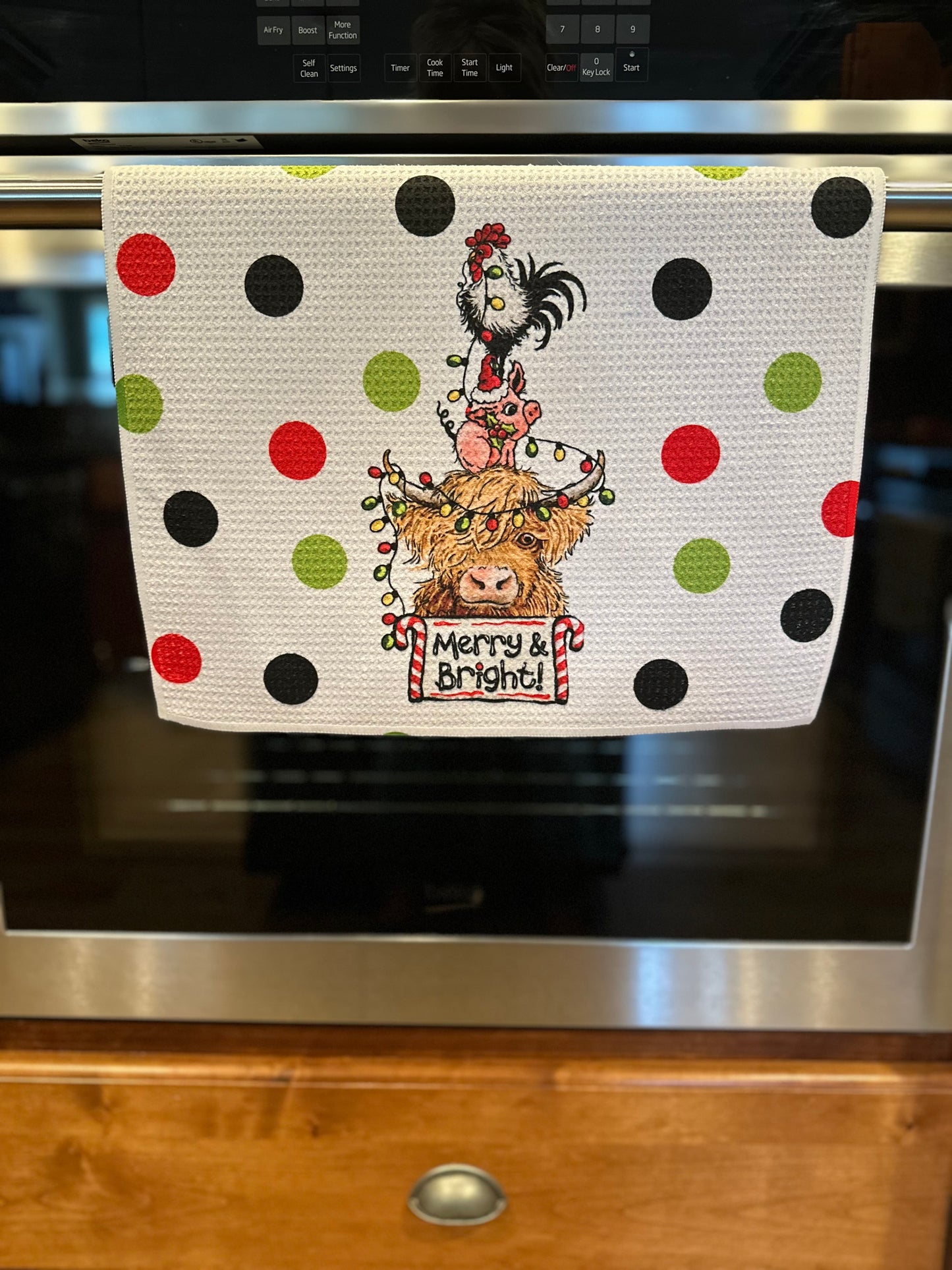 Merry & Bright Waffle Kitchen Towel