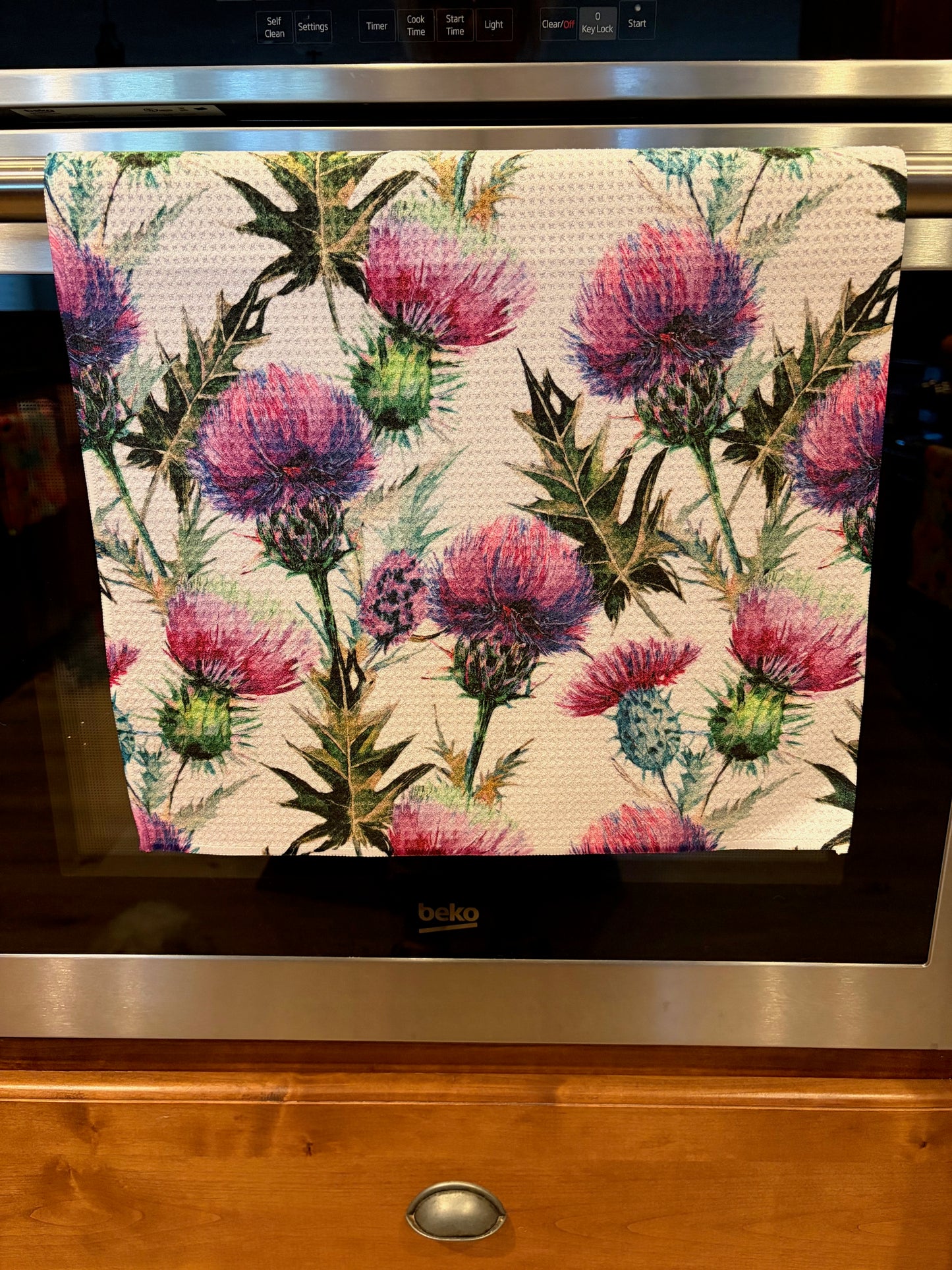 Scottish Thistle Waffle Kitchen Towel