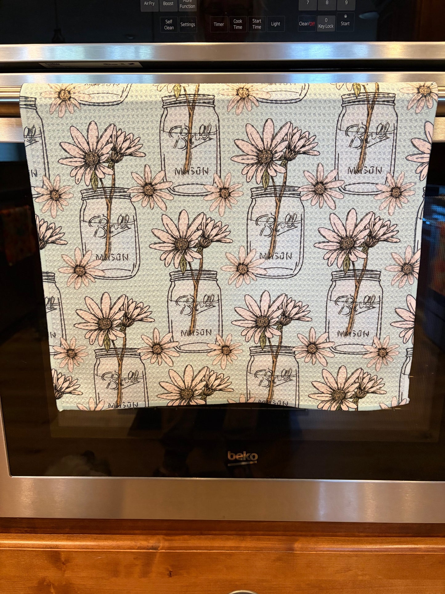 Flowers & a Jar Waffle Kitchen Towel