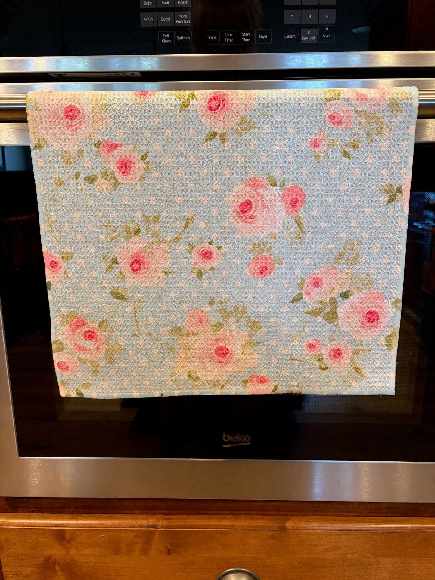 Roses & Dots Waffle Kitchen Towel