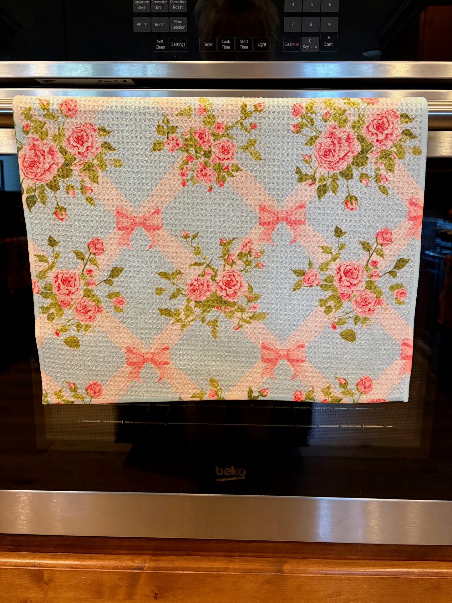 Roses & Bows Waffle Kitchen Towel