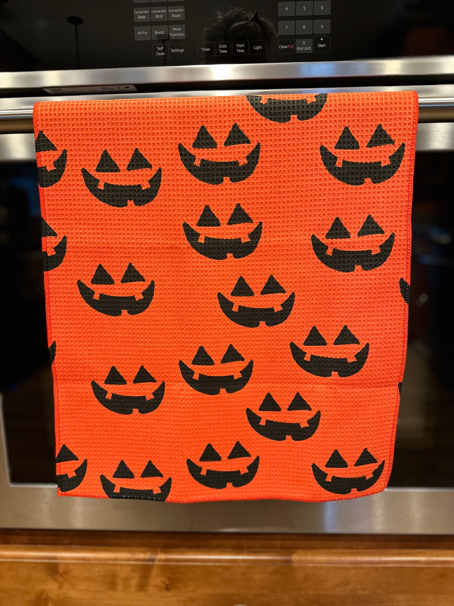 Jack-0-Lantern Waffle Kitchen Towel