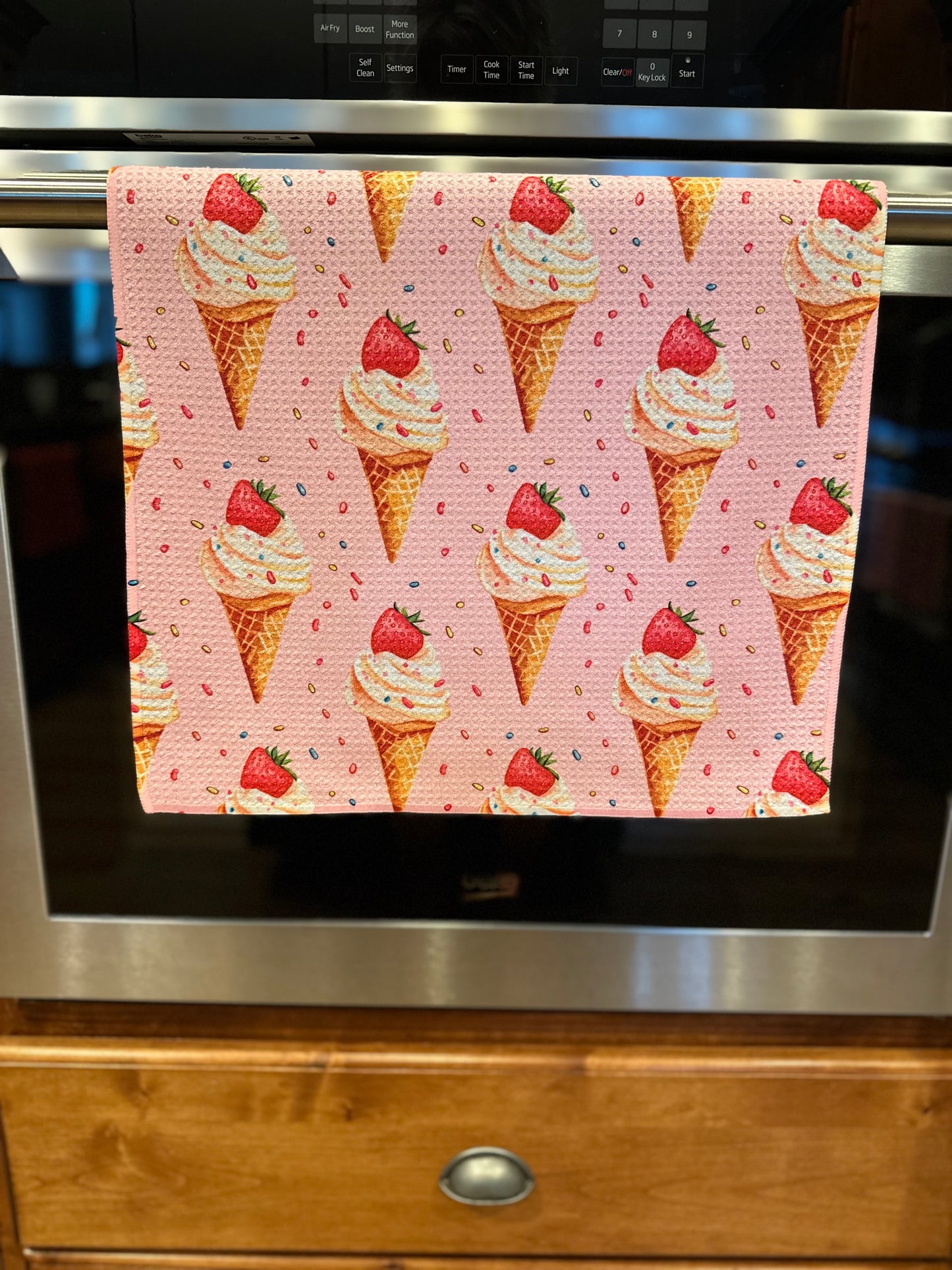 I Scream You Scream We All Scream For Ice Cream Waffle Kitchen Towel