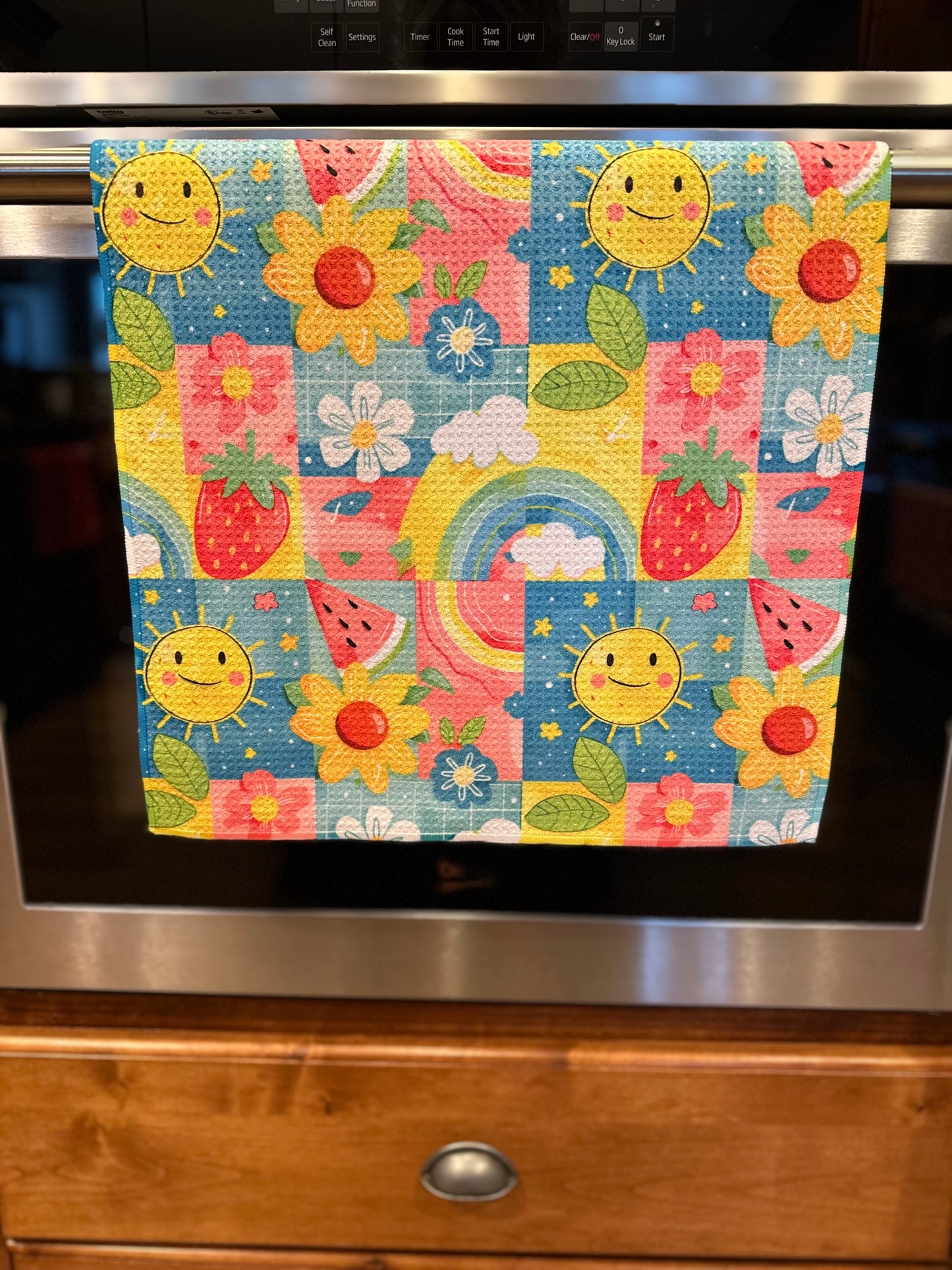 Rainbow & Sunshine Waffle Kitchen Towel