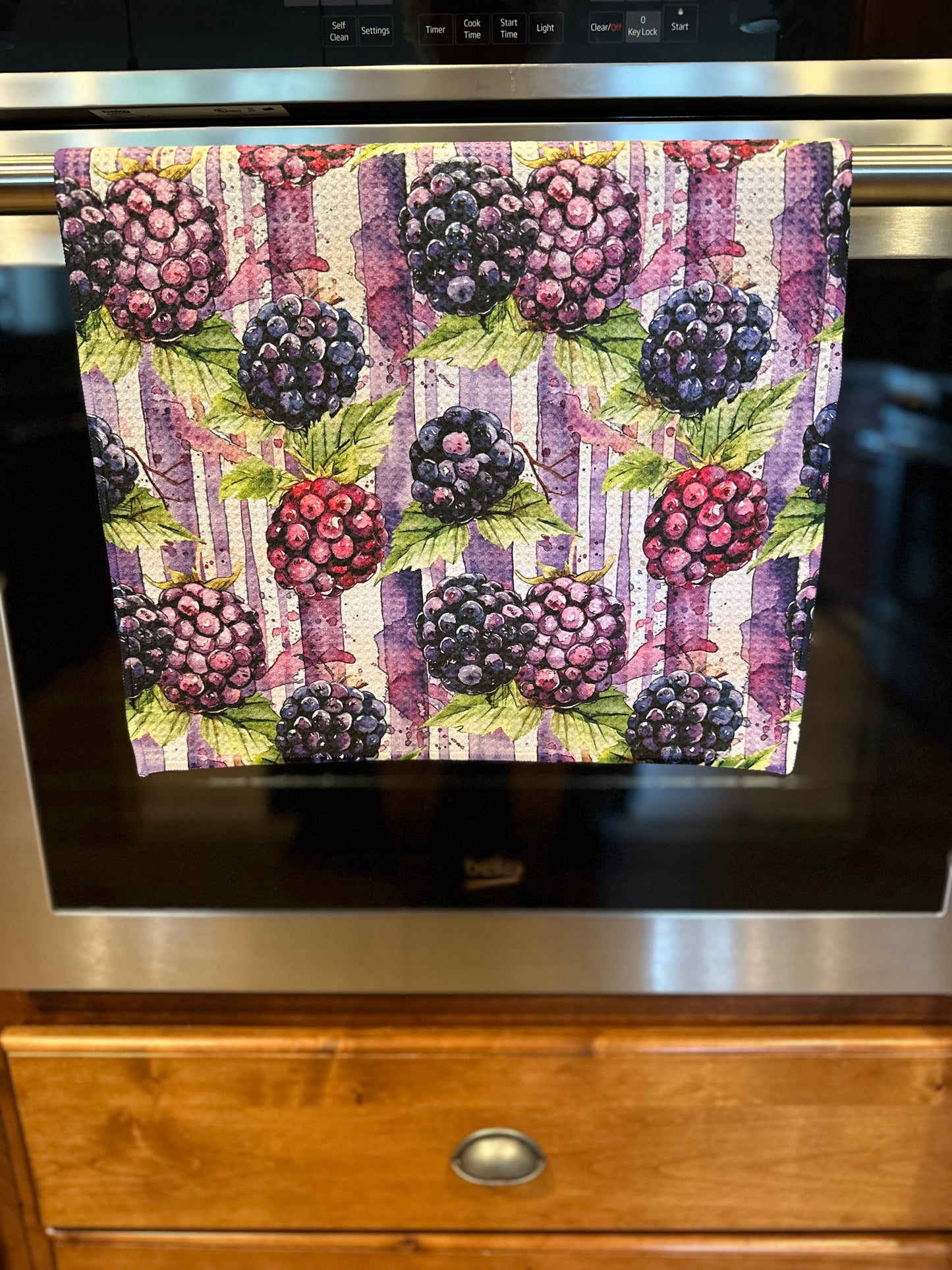 Blackberries Waffle Kitchen Towel