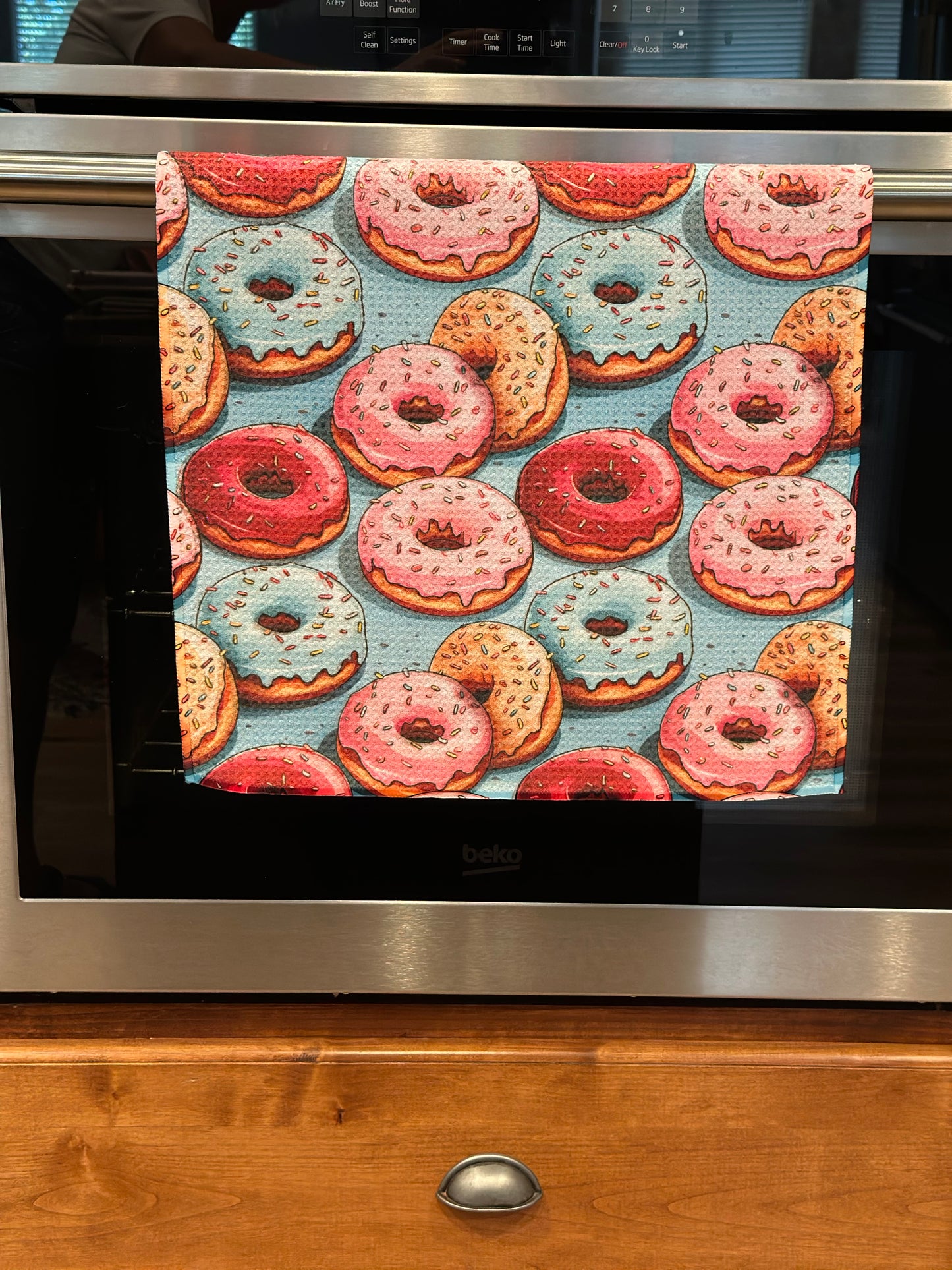 Donuts Donuts Donuts Waffle Kitchen Towel