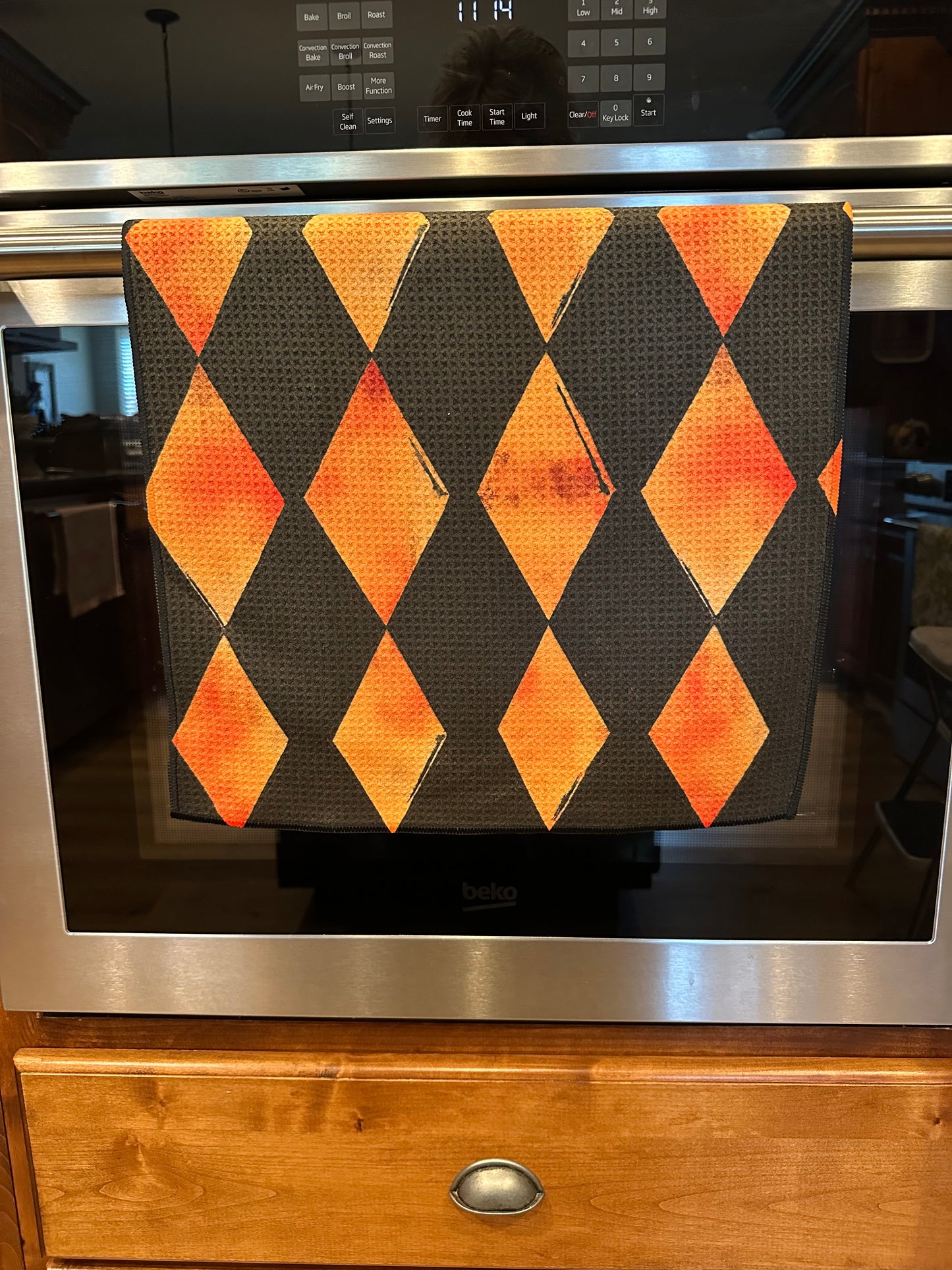 Halloween Diamond Waffle Kitchen Towel