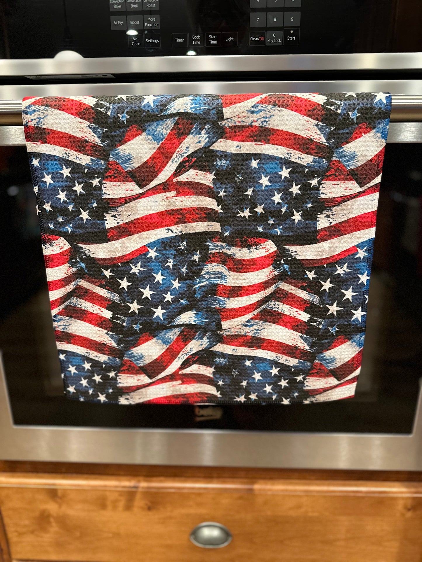 USA Flag Waffle Kitchen Towel