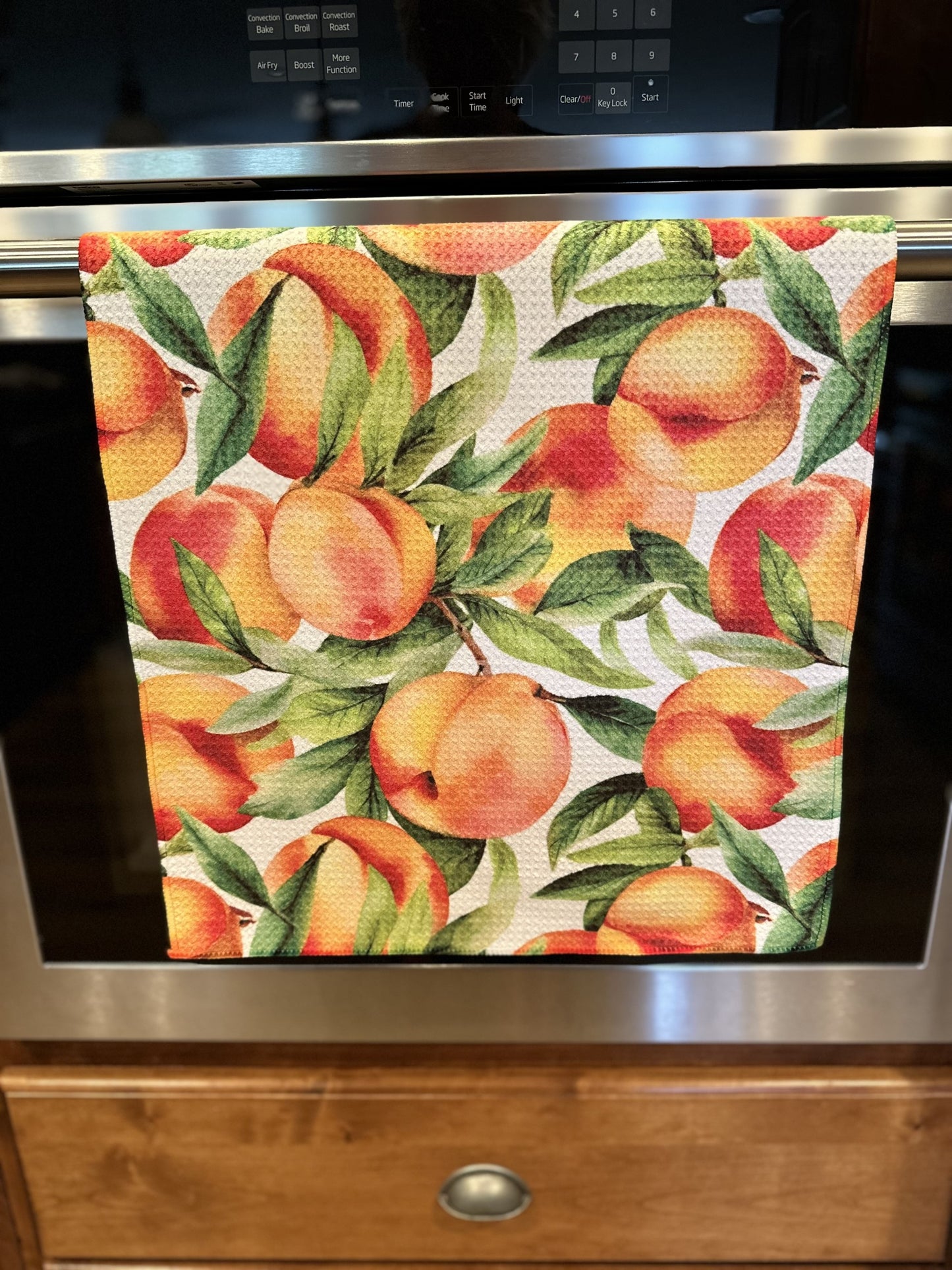 Peaches for days Waffle kitchen towel