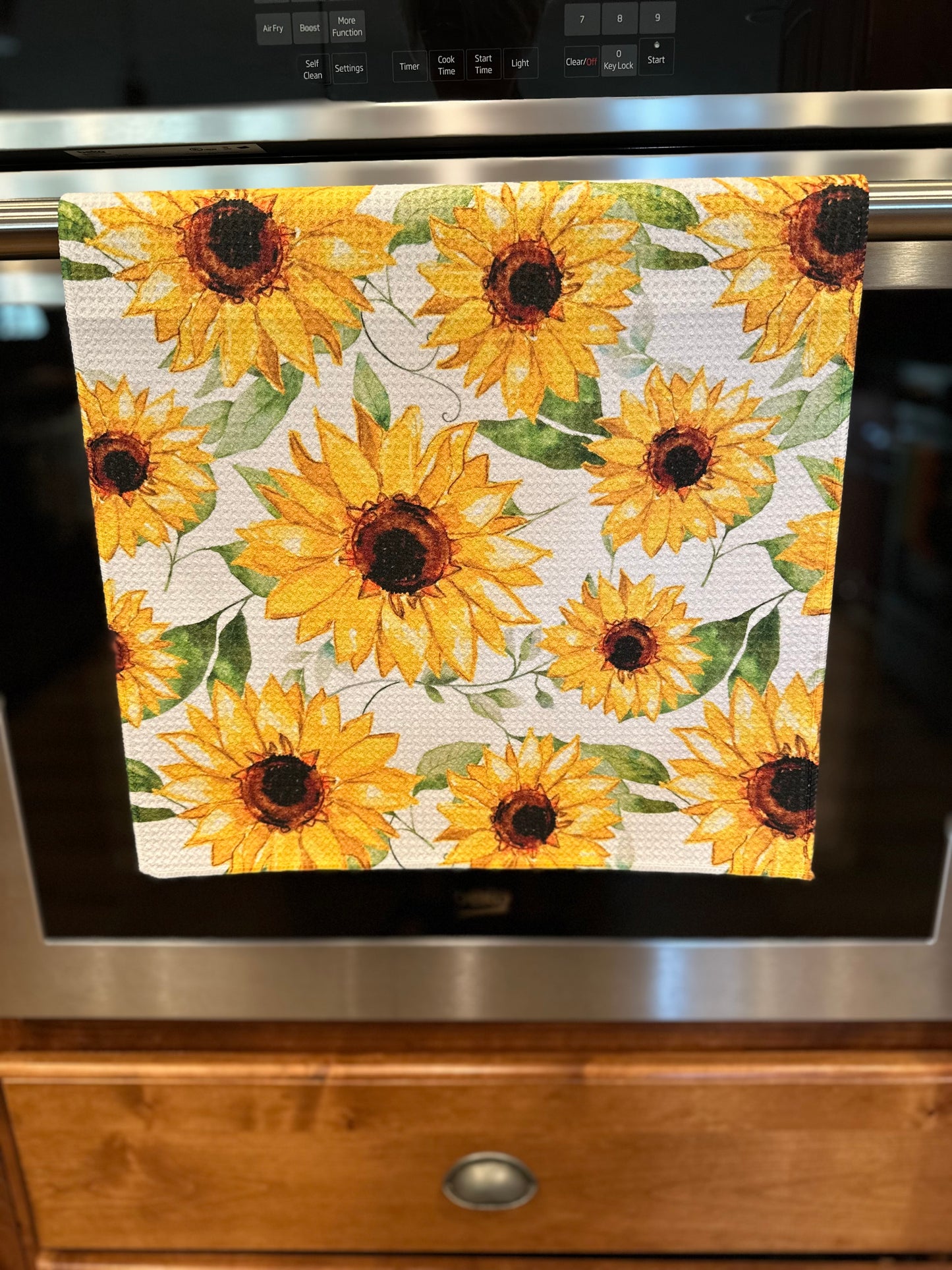 Bold & Beautiful Sunflower Waffle Kitchen Towel