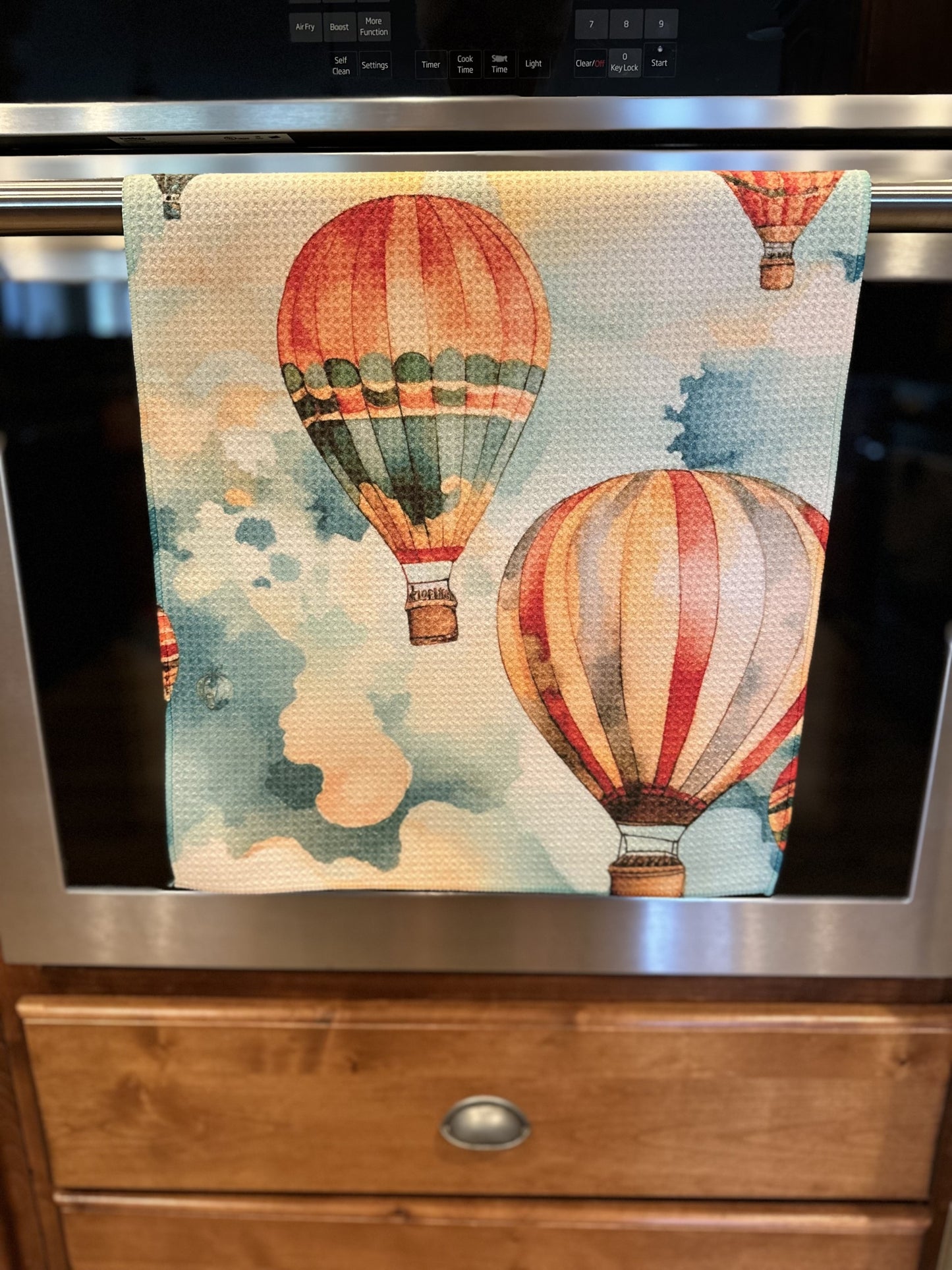 Up, up and away Waffle kitchen towel