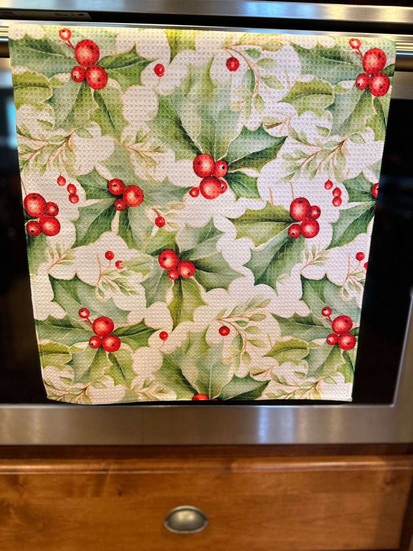 Winter Berry Waffle Kitchen Towel