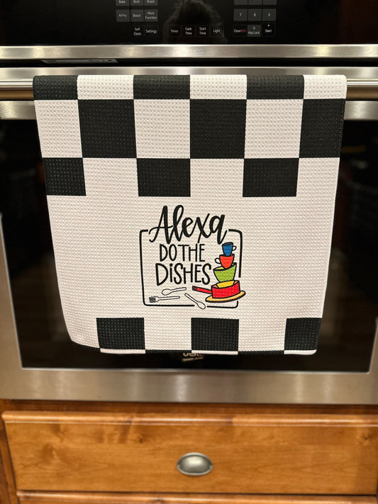 Alexa do the dishes Waffle kitchen towel