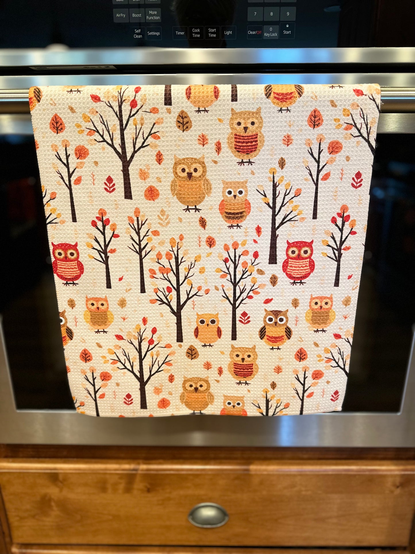 Baby Owls Waffle Kitchen Towel