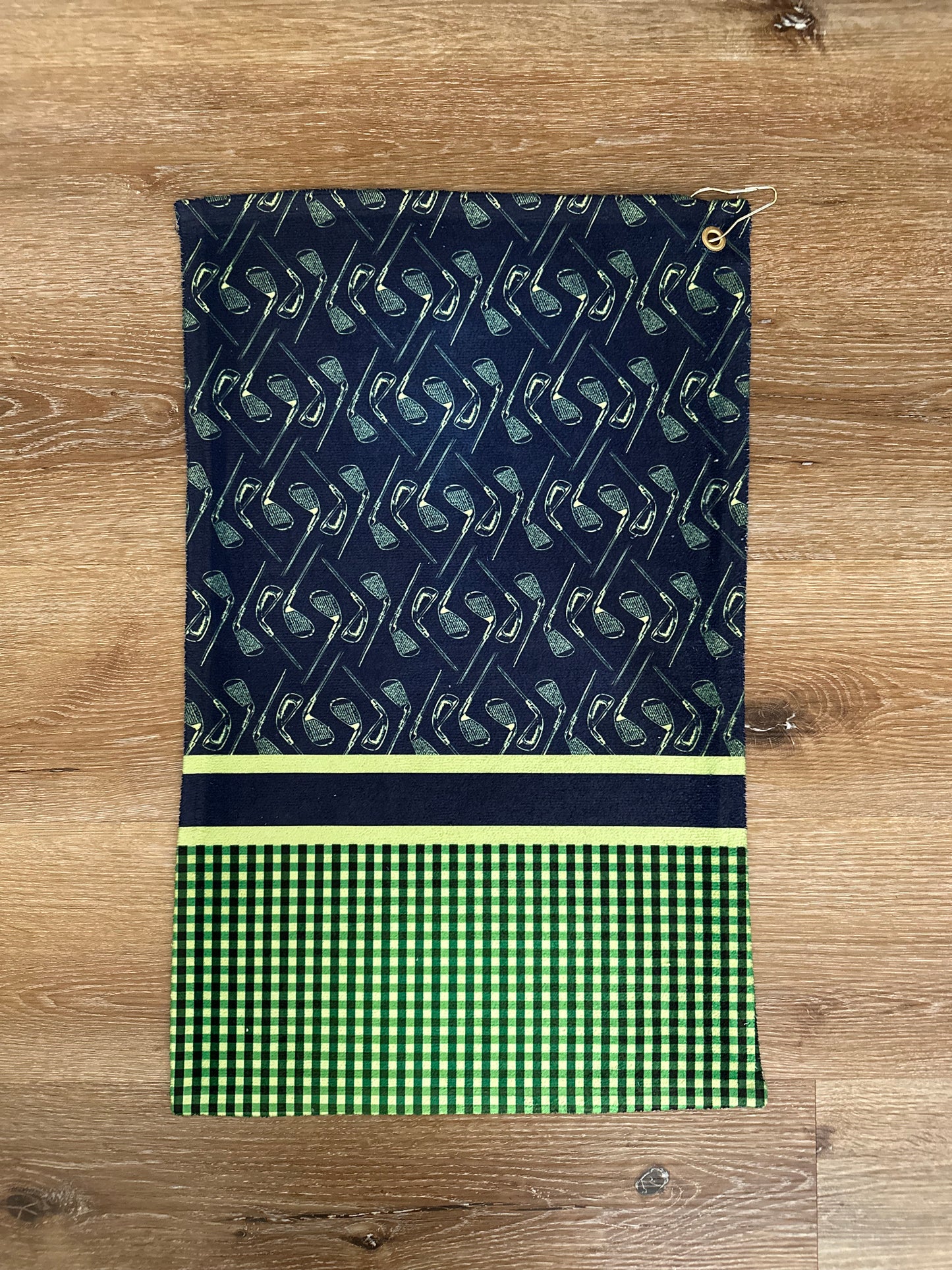 Blue & Green Plaid Golf Towel