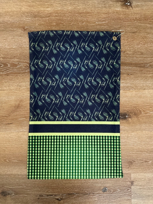 Blue & Green Plaid Golf Towel