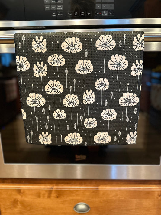 Boho Black Waffle kitchen towel