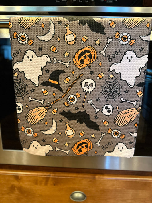 Boo!! Waffle Kitchen Towel