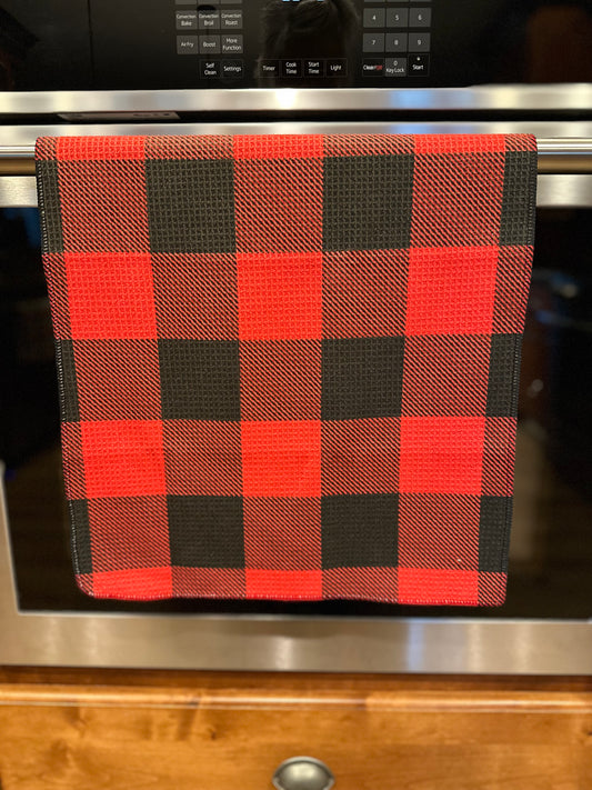 Buffalo Plaid Waffle Kitchen Towel