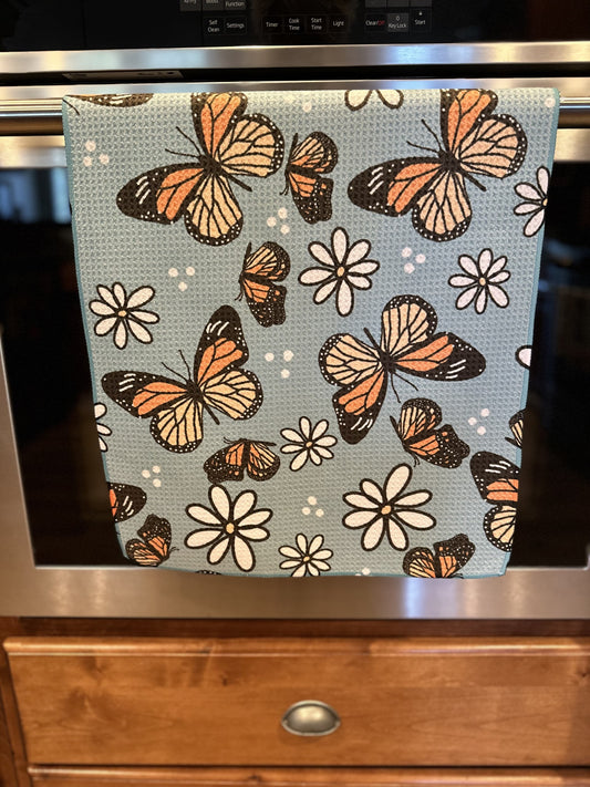 Butterflies Waffle Kitchen towel