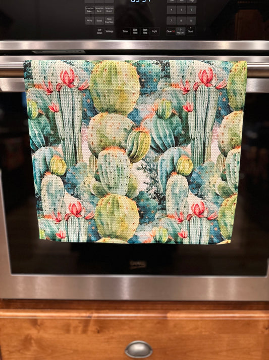 Cactus Waffle Kitchen Towel