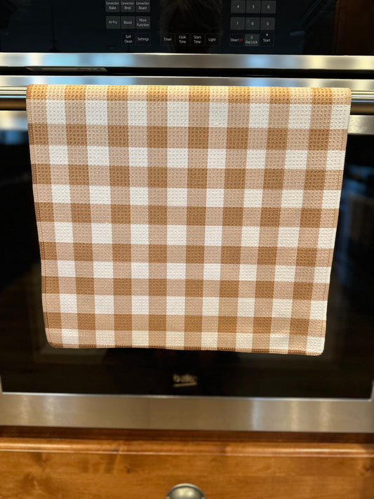 Camping Check Waffle Kitchen Towel