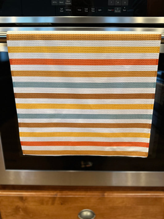 Camping Stripe Waffle Kitchen Towel