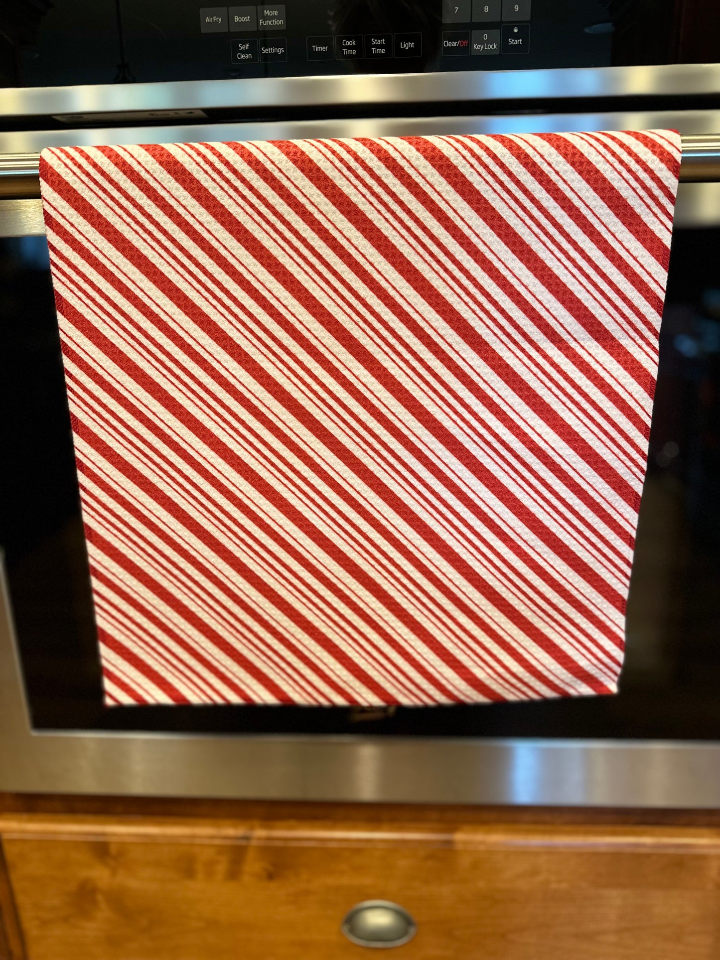 Candy Cane Waffle Kitchen Towel