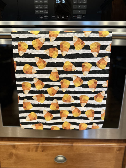 Candy Corn Waffle Kitchen Towel