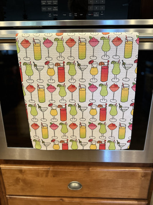 Cocktails waffle kitchen towel