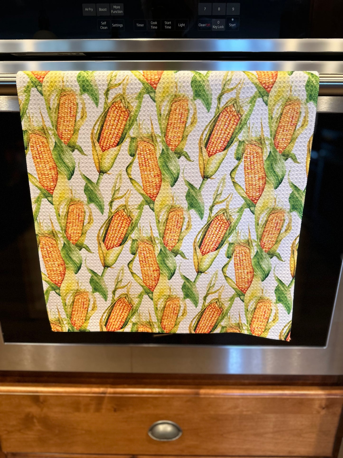 Corn on the cob waffle kitchen towel