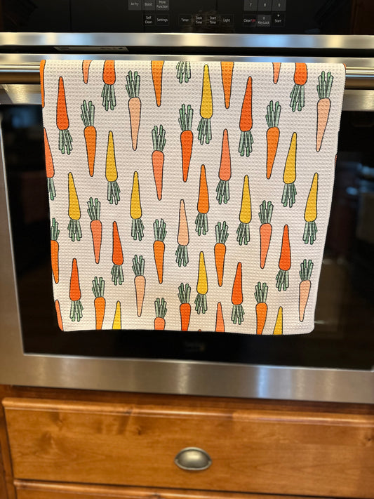 Cute carrots Waffle Kitchen Towel