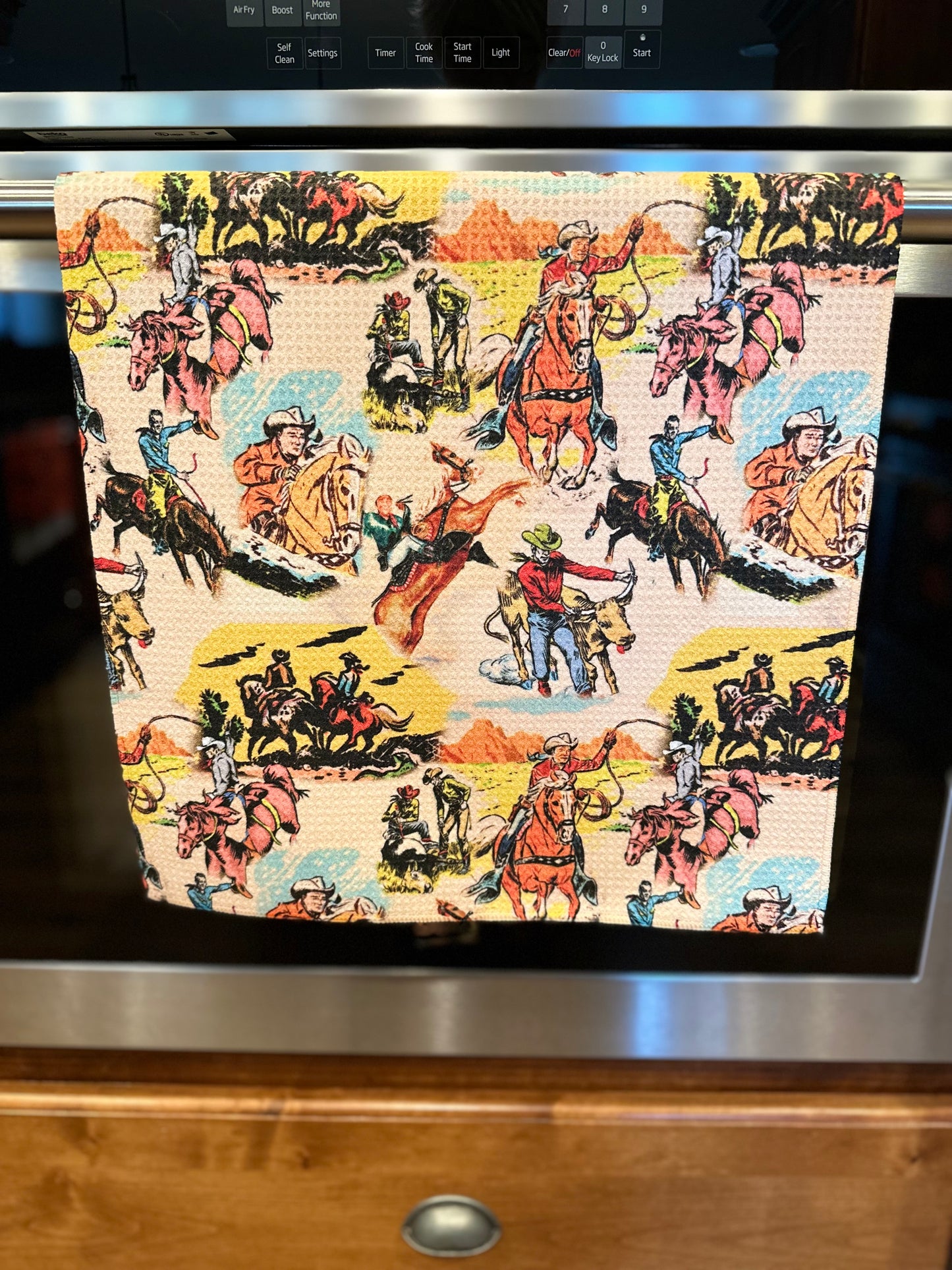 Cowboy Waffle Kitchen Towel