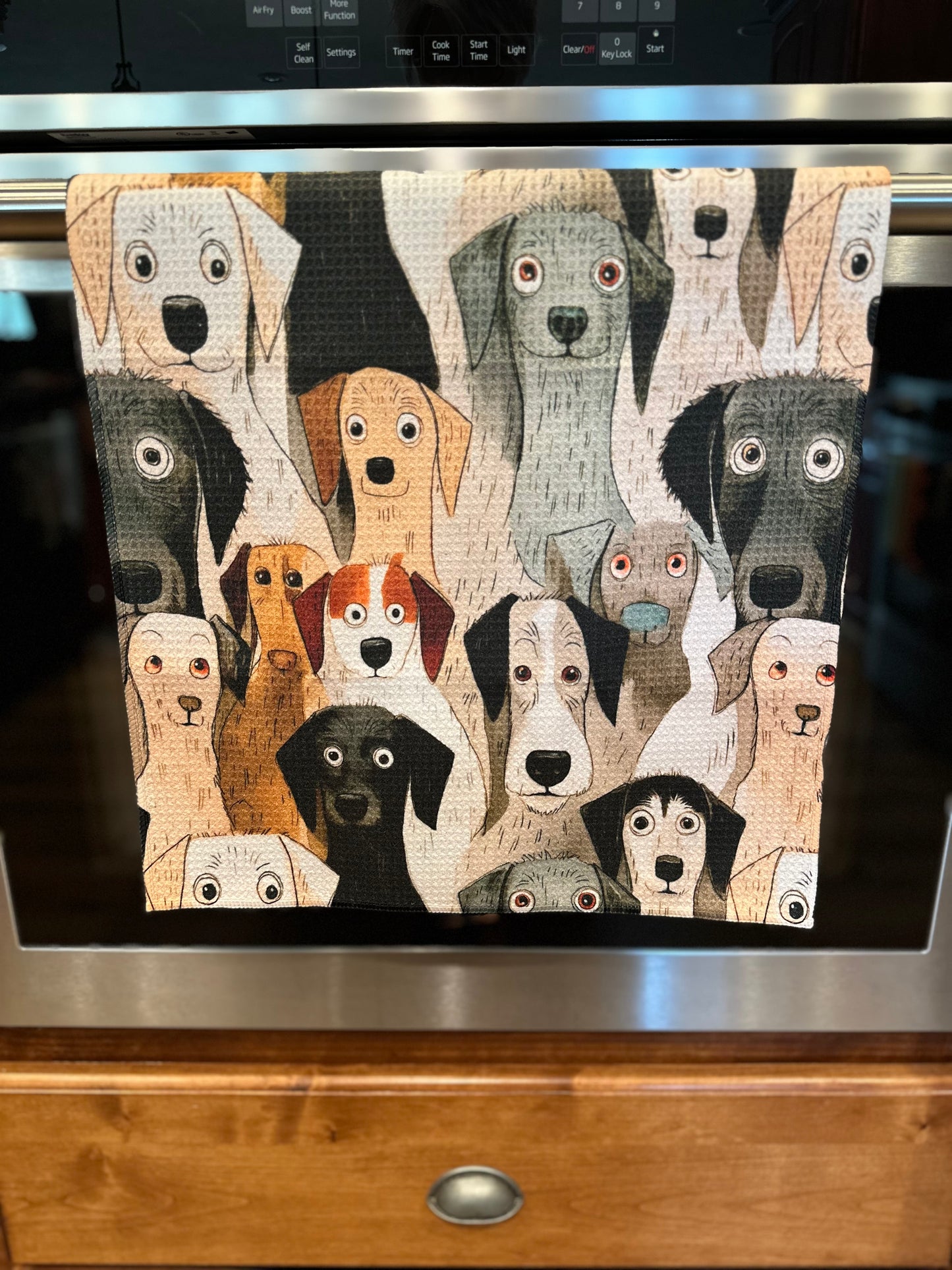Watercolor Dogs Waffle Kitchen Towel
