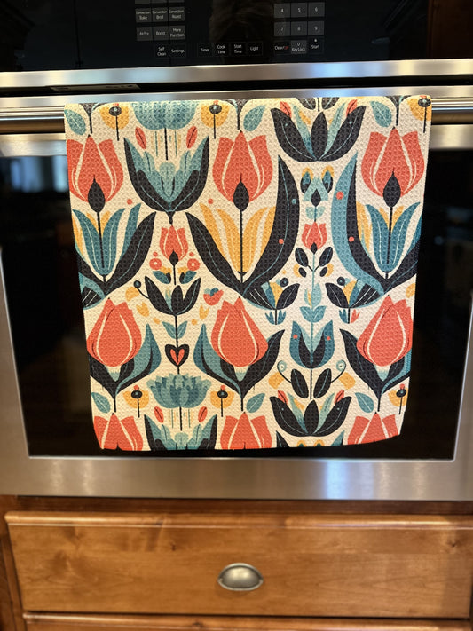 Dutch Tulips Waffle Kitchen Towel