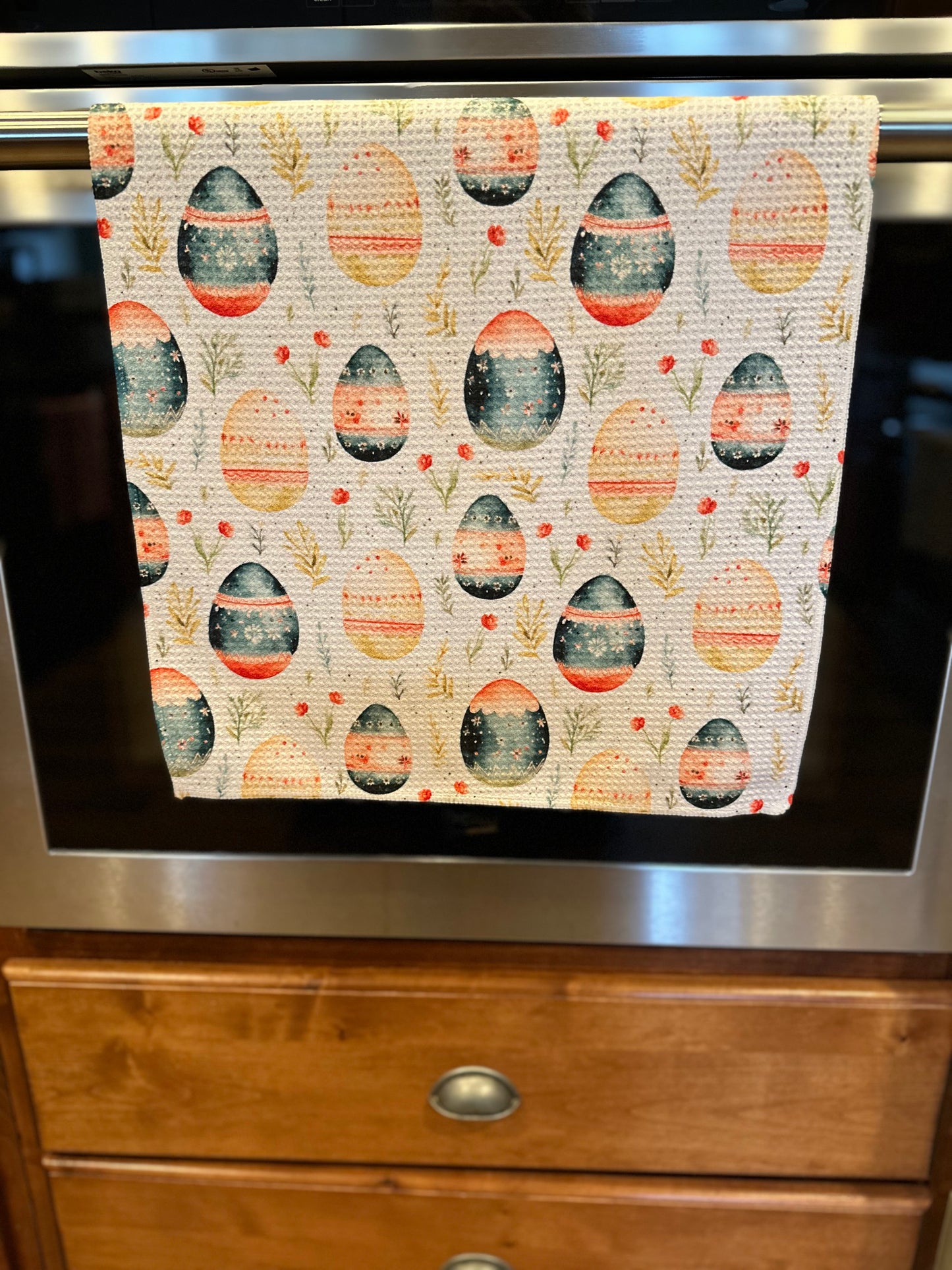 Easter Eggs Waffle Kitchen Towel