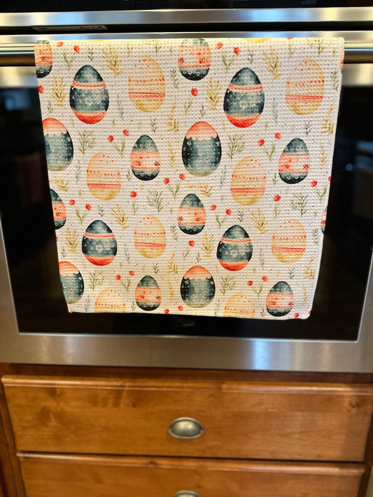 Easter Eggs Waffle Kitchen Towel