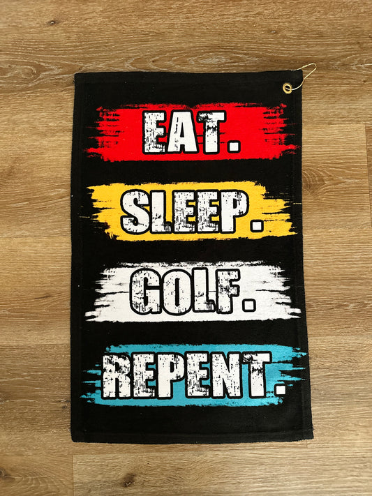 Eat, Sleep, Golf Sports Towel