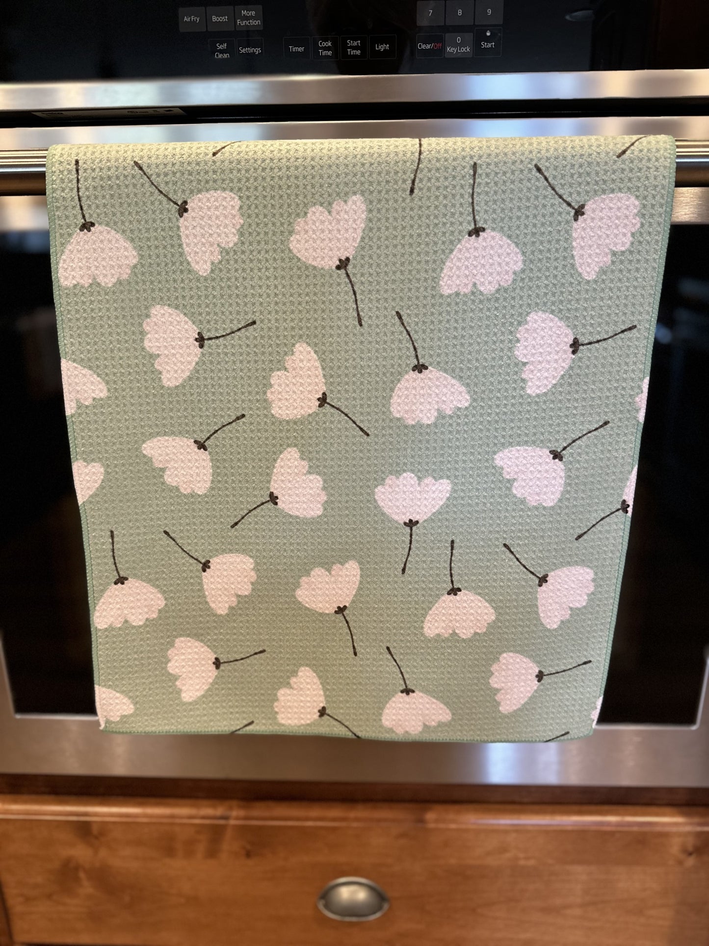 Falling flowers Waffle kitchen Towel