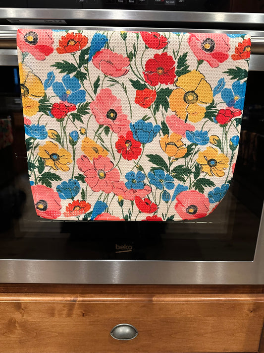 Beautiful Flowers Waffle Kitchen Towel