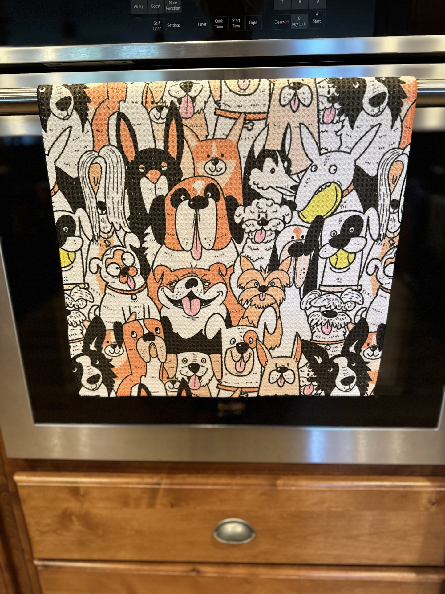 For the love of dogs waffle kitchen towel